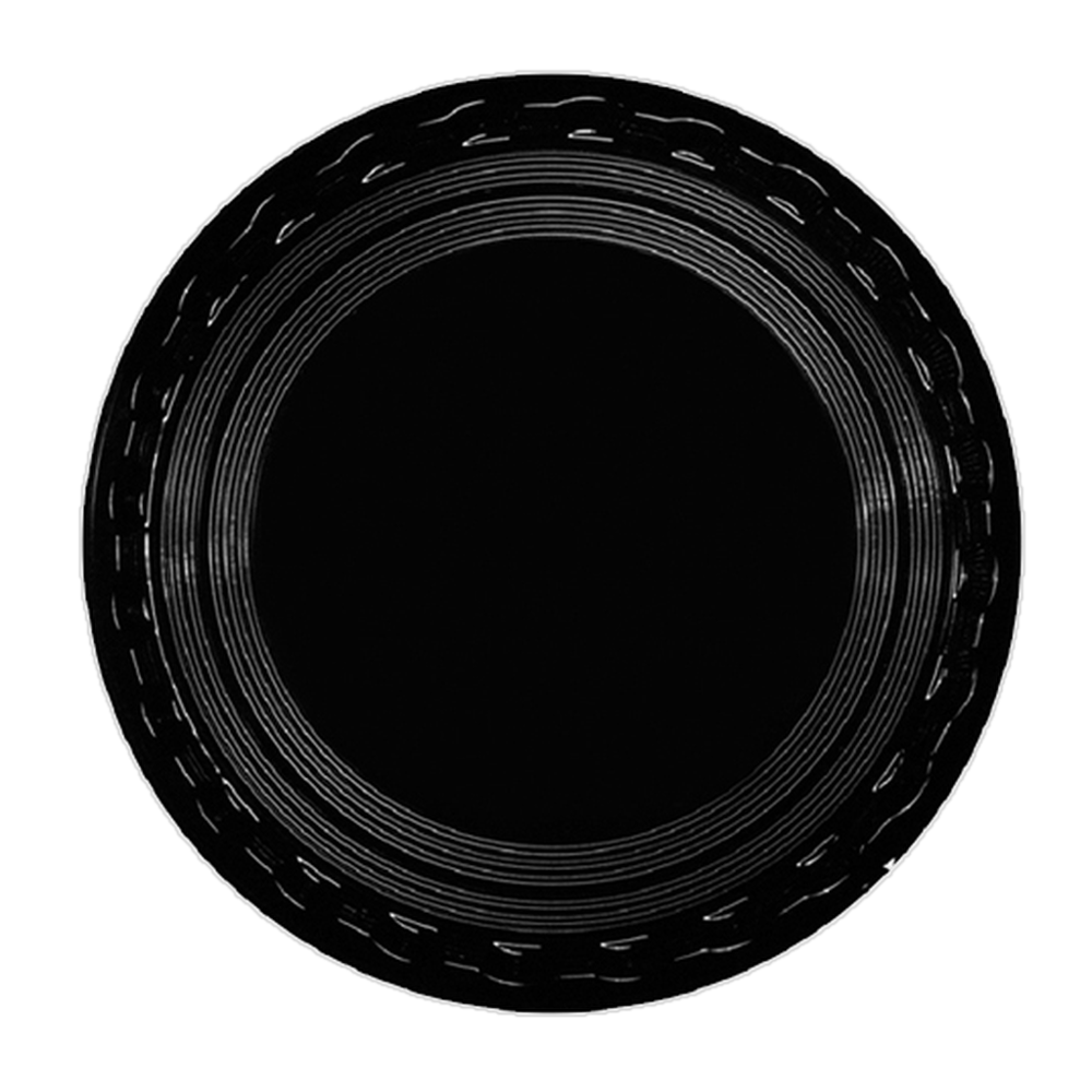 Charola redonda plástica negra para servir 16"