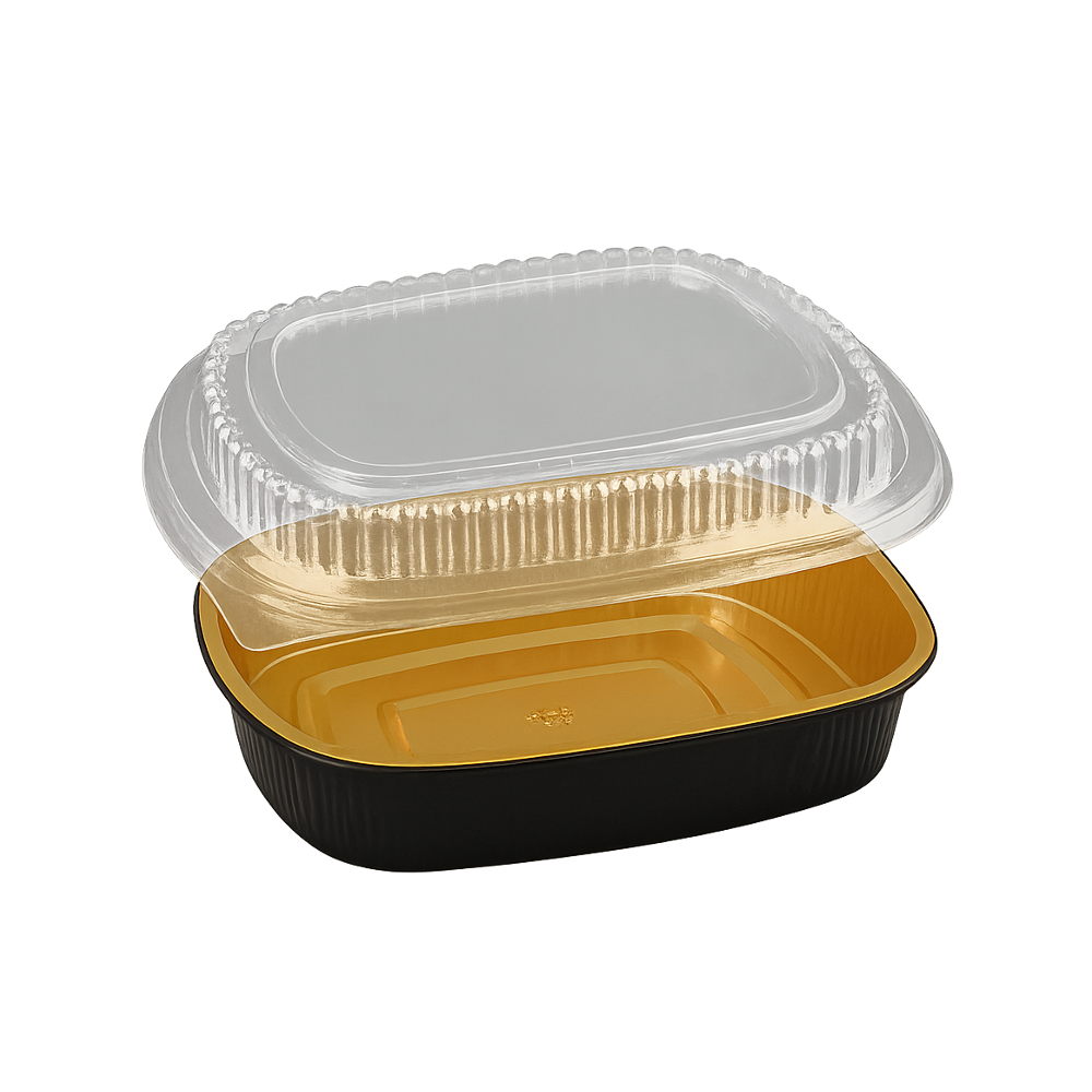 Charola individual pequeña con tapa domo